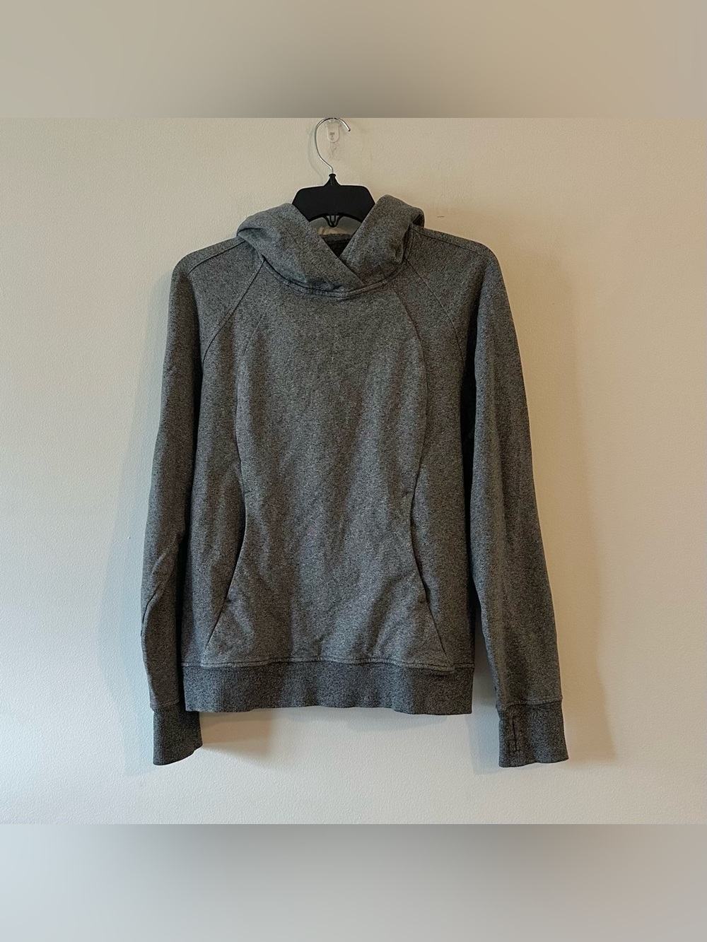 Lululemon Scuba Pullover Hoodie Heathered Speckled Black 8 Grey Stretch Cotton